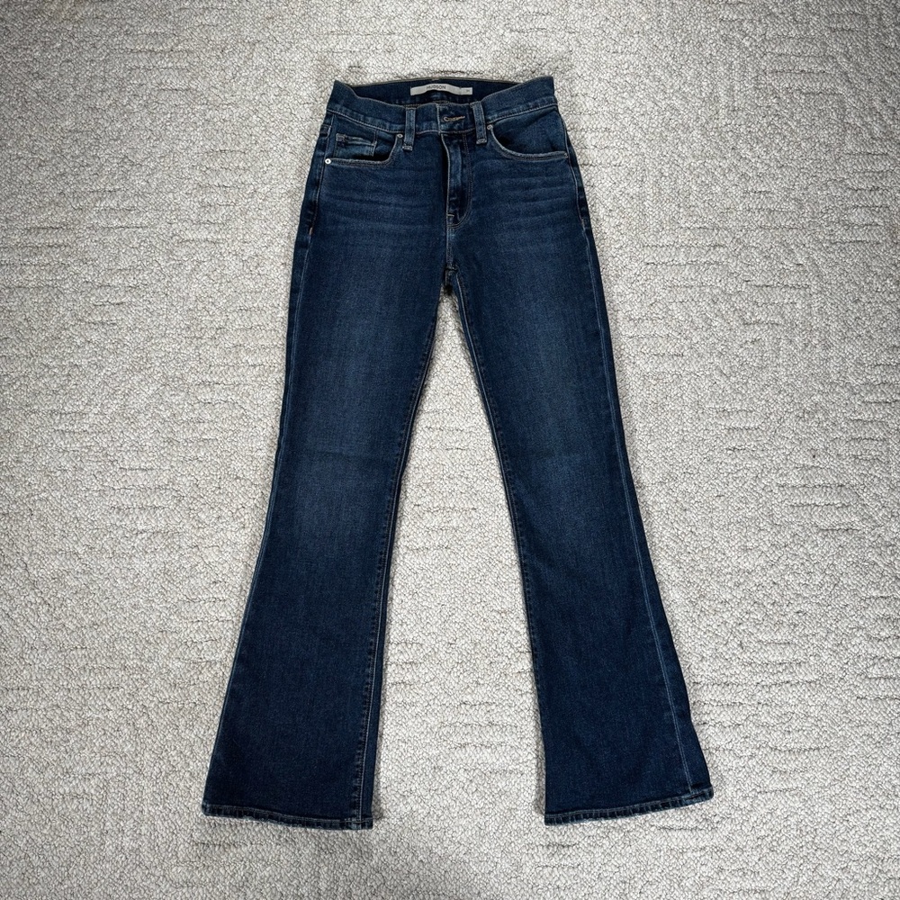 Hudson Nico Barefoot Bootcut Jeans Size 24 Dark Wash Mid Rise Stretch Denim